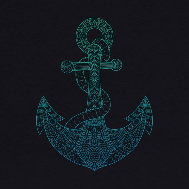 Anchor - Sea Blue Ombre by theMeticulousWhim